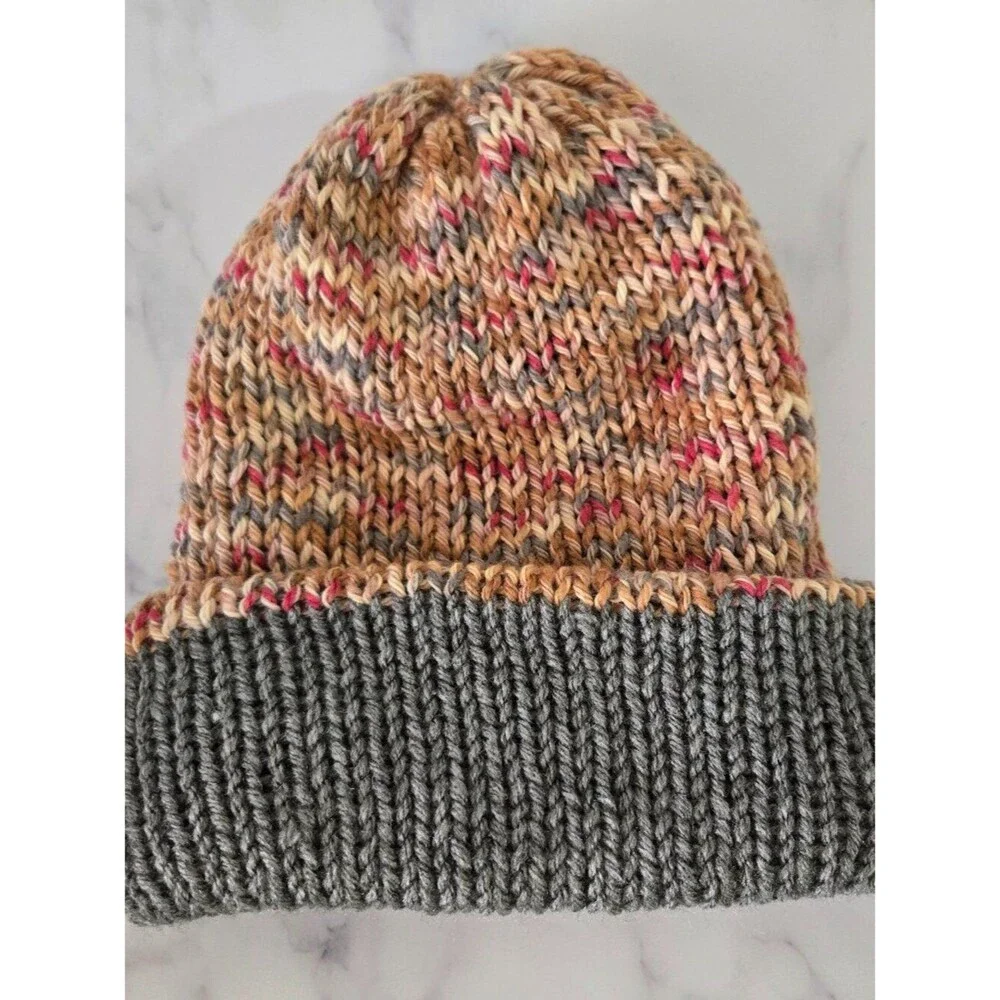 Neutral Knit Beanie: Funky Multicolor Acrylic Hat
